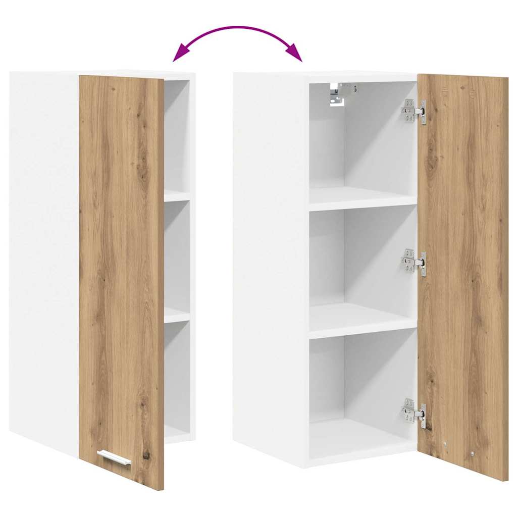 Hängeschrank mit Tür Artisan-Eiche und Weiß 30 x 31 x 80 cm