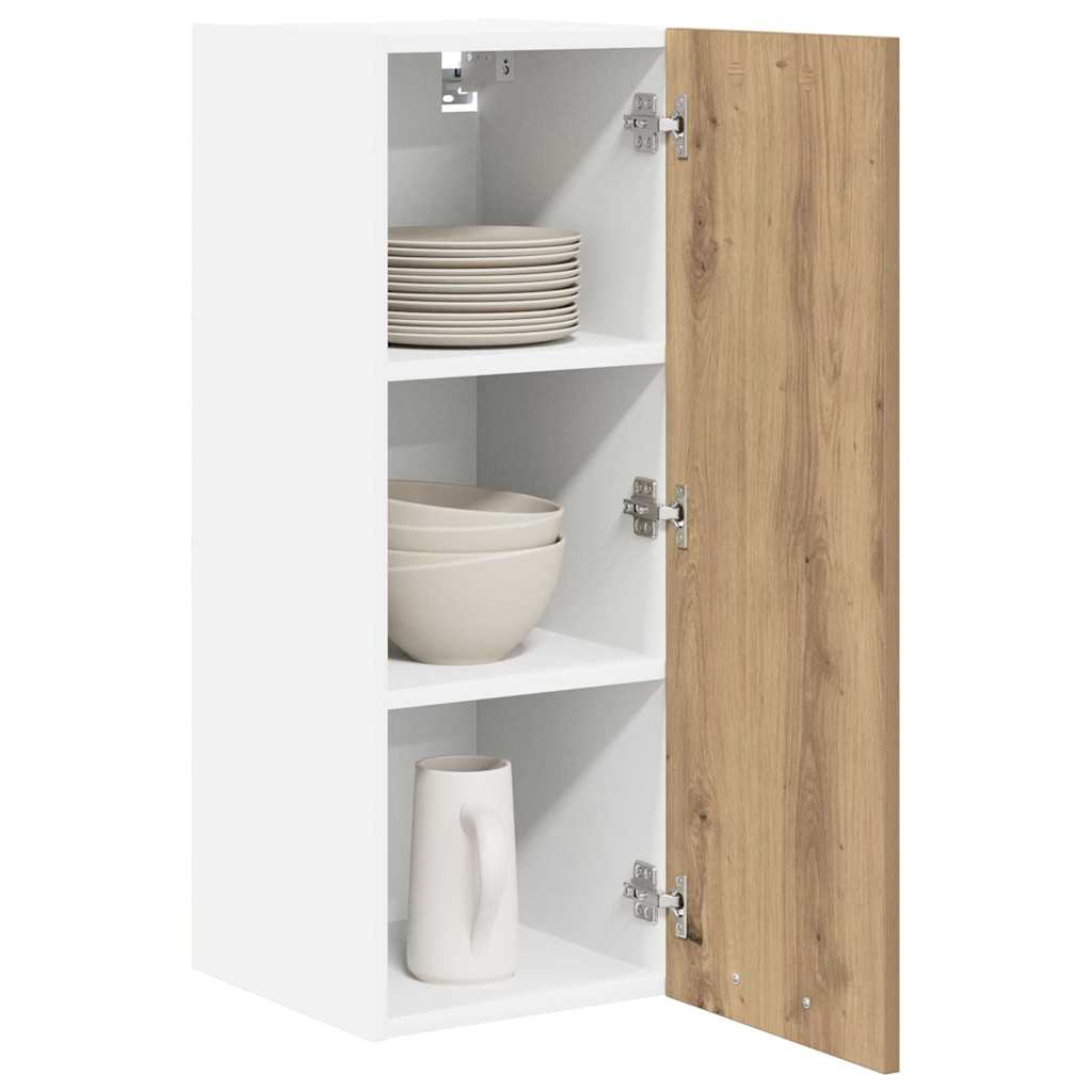 Hängeschrank 2 pcs Artisan-Eiche und Weiß 30 x 31 x 80 cm