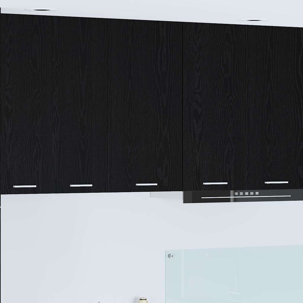 Hängeschrank Riga Schwarze Eiche und Weiß 40 x 31 x 80 cm