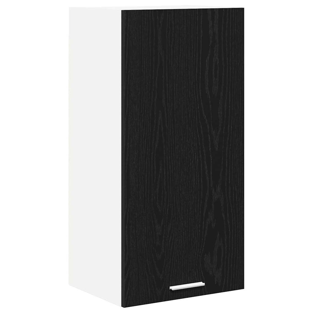 Hängeschrank Riga Schwarze Eiche und Weiß 40 x 31 x 80 cm