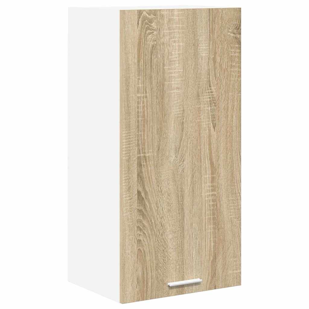 Hängeschrank mit Speicher Sonoma-Eiche und Weiß 40 x 31 x 80 cm