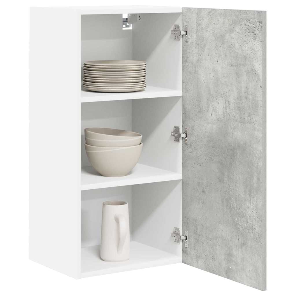 Hängeschrank Betongrau und Weiß 40 x 31 x 80 cm Holzwerkstoff