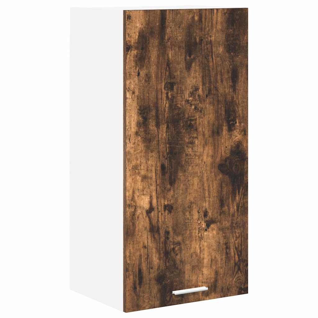 Hängeschrank mit Tür Geräucherte Eiche und Weiß 40 x 31 x 80 cm