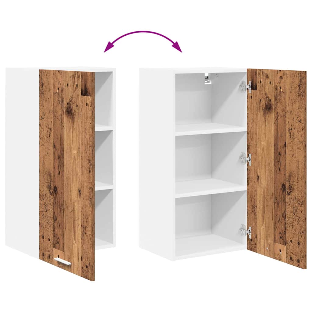 Hängeschrank Altes Holz und Weiß 40 x 31 x 80 cm Holzwerkstoff