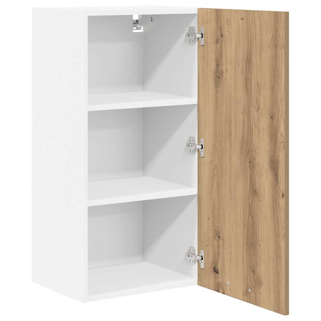 Hängeschrank mit Tür Artisan-Eiche und Weiß 40 x 31 x 80 cm