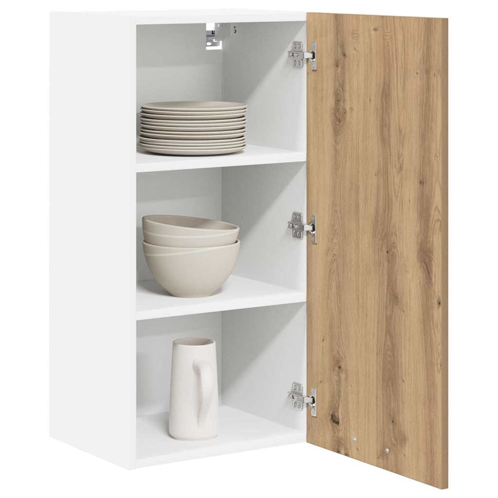 Hängeschrank mit Tür Artisan-Eiche und Weiß 40 x 31 x 80 cm