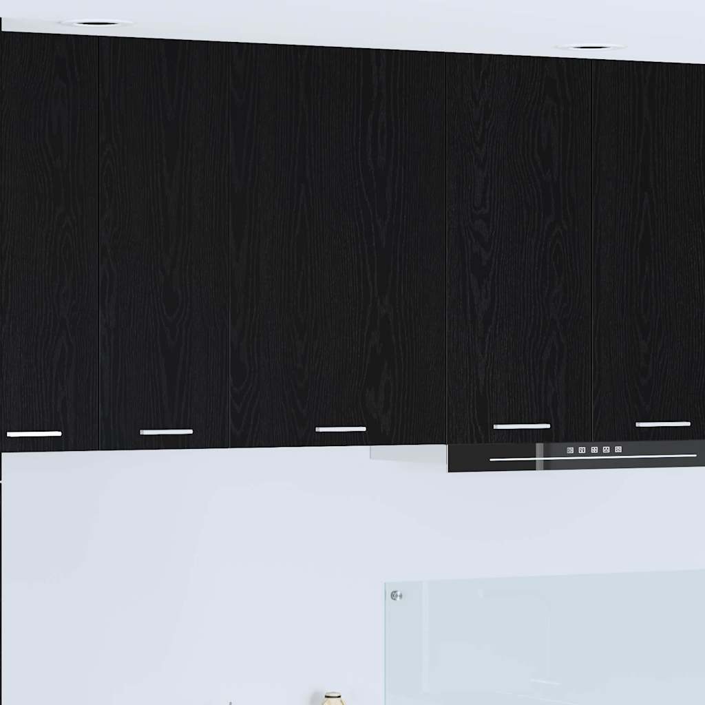 Hängeschrank mit Tür Schwarze Eiche und Weiß 50 x 31 x 80 cm