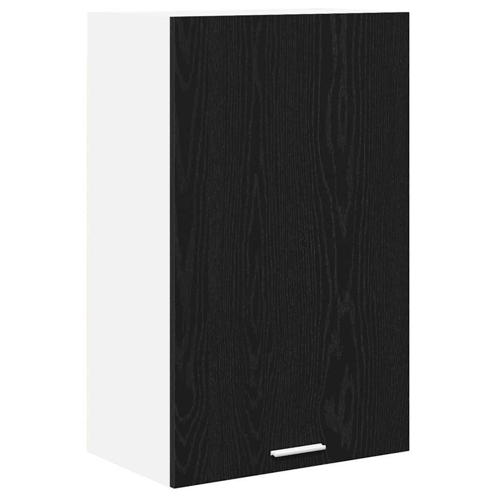 Hängeschrank mit Tür Schwarze Eiche und Weiß 50 x 31 x 80 cm