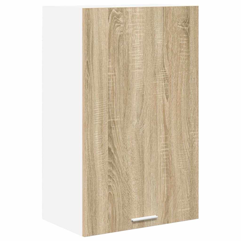 Hängeschrank mit Speicher Sonoma-Eiche und Weiß 50 x 31 x 80 cm
