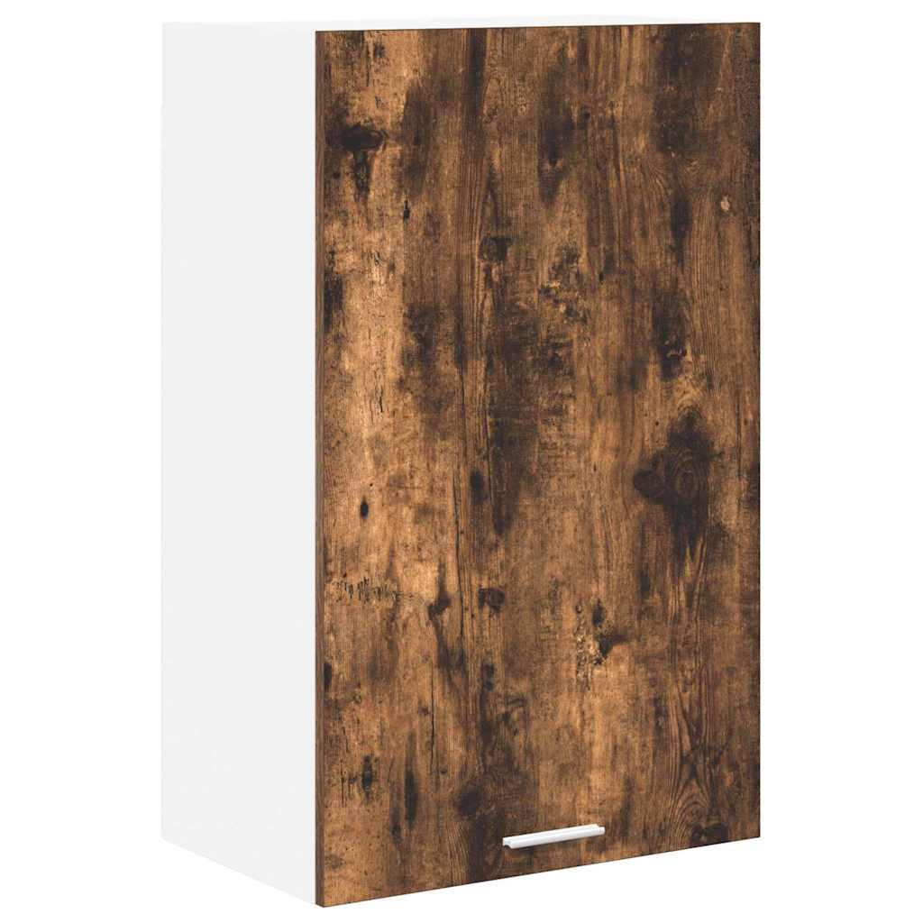Hängeschrank mit Tür Geräucherte Eiche und Weiß 50 x 31 x 80 cm