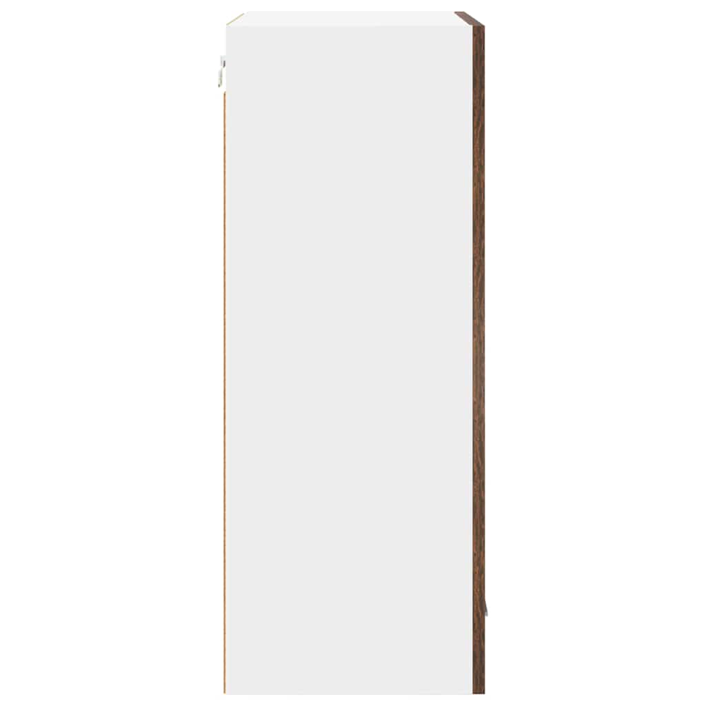 Hängeschrank mit Tür Geräucherte Eiche und Weiß 50 x 31 x 80 cm