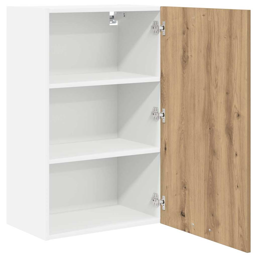 Hängeschrank mit Tür Artisan-Eiche und Weiß 50 x 31 x 80 cm