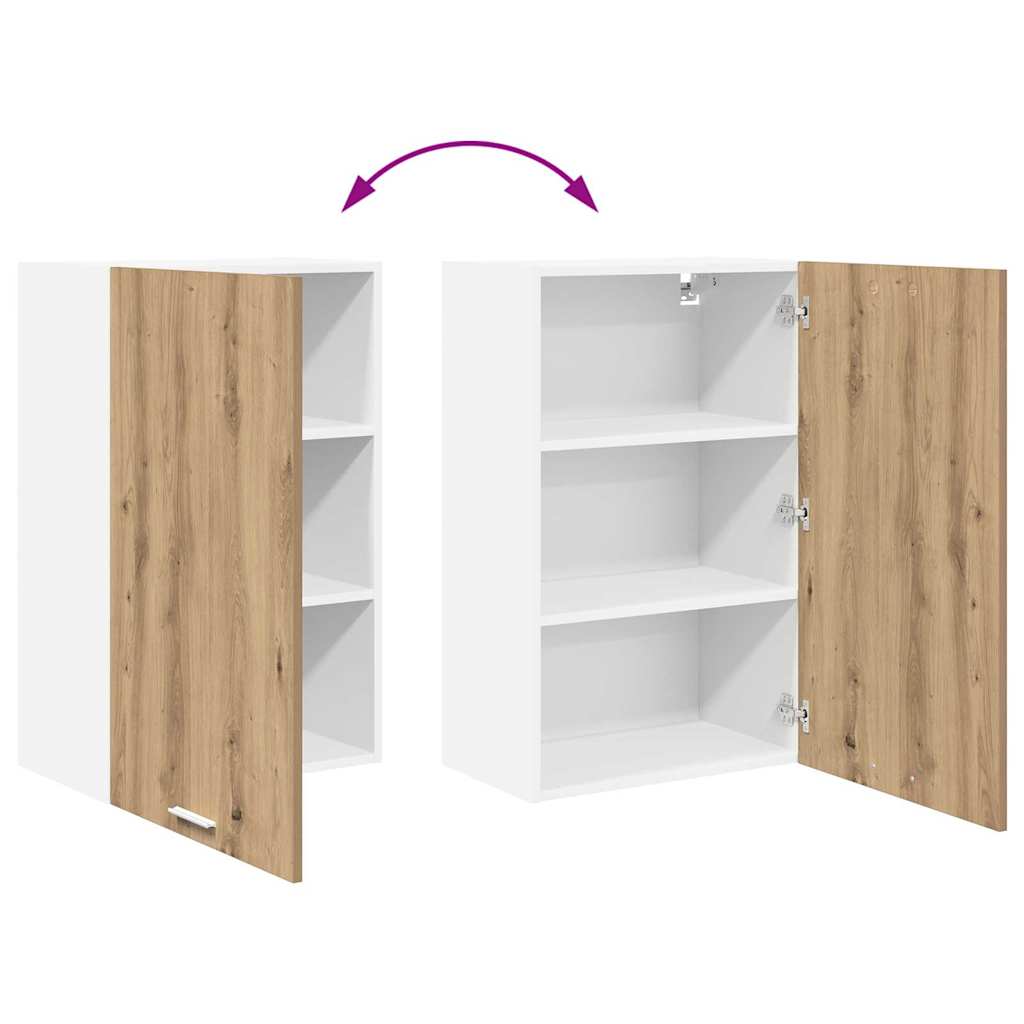 Hängeschrank mit Tür Artisan-Eiche und Weiß 50 x 31 x 80 cm
