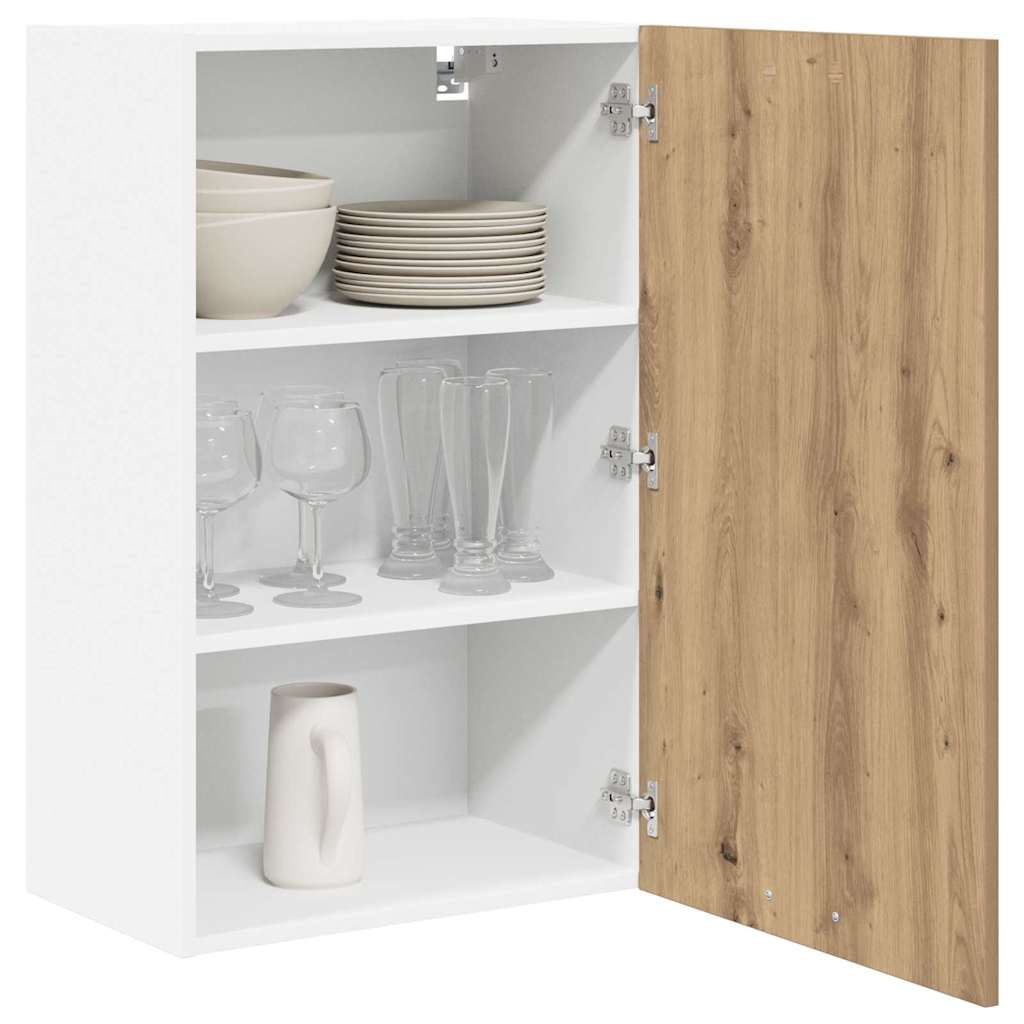 Hängeschrank mit Tür Artisan-Eiche und Weiß 50 x 31 x 80 cm