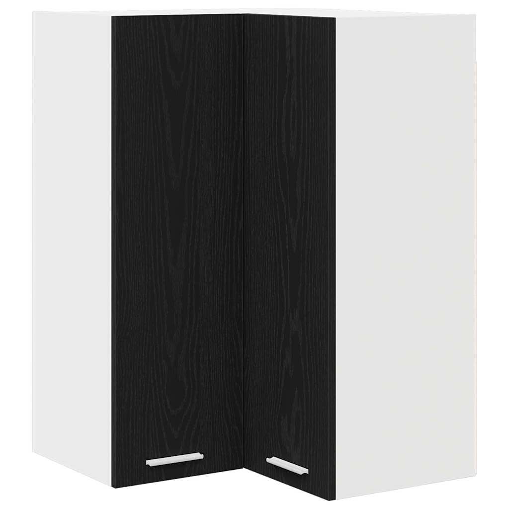 Hängeschrank Schwarze Eiche und Weiß 57 x 57 x 80 cm