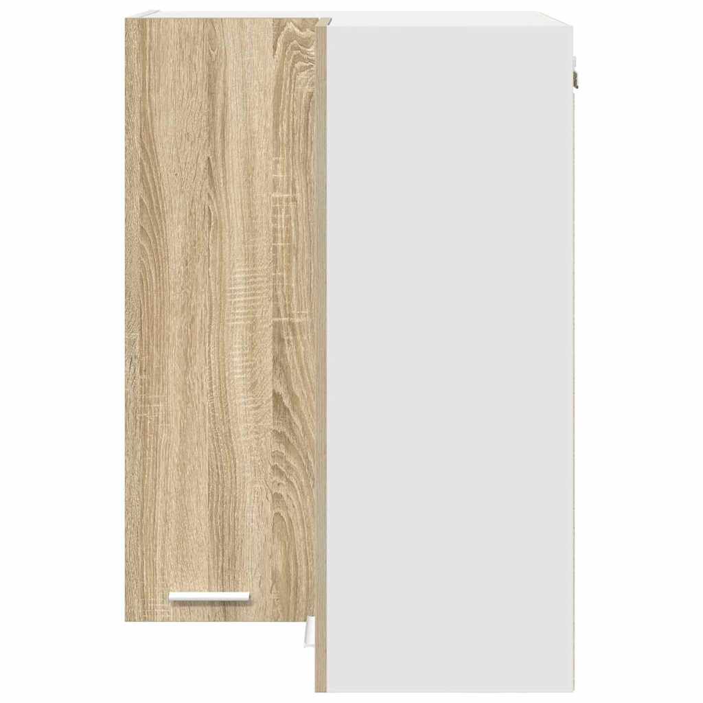 Hängeschrank mit Speicher Sonoma-Eiche und Weiß 57 x 57 x 80 cm