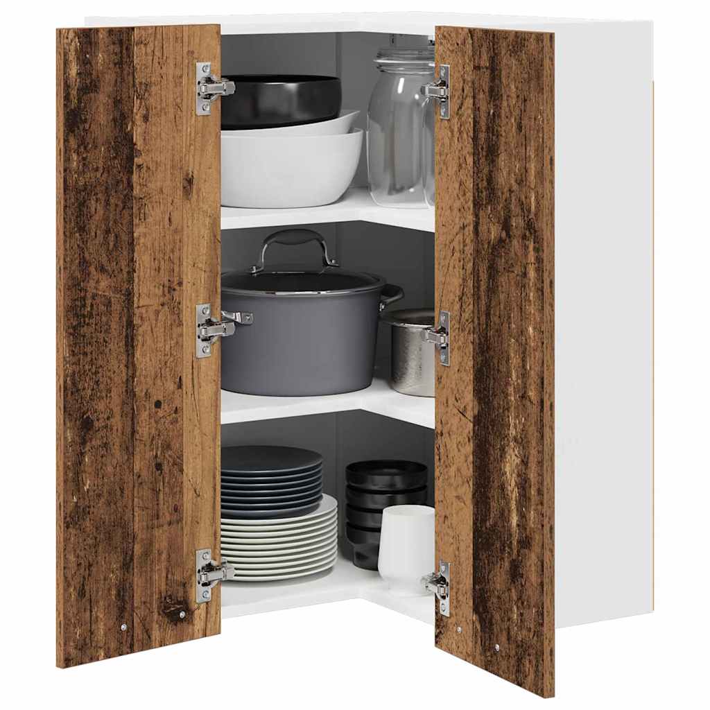 Hängeschrank Altes Holz und Weiß 57 x 57 x 80 cm Holzwerkstoff