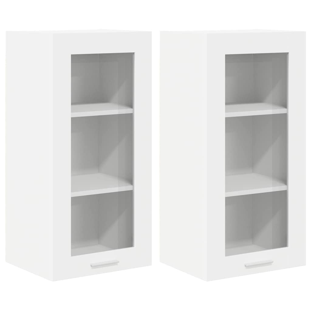 Hängeschrank mit Tür 2 pcs Weiß 40 x 31 x 80 cm Holzwerkstoff