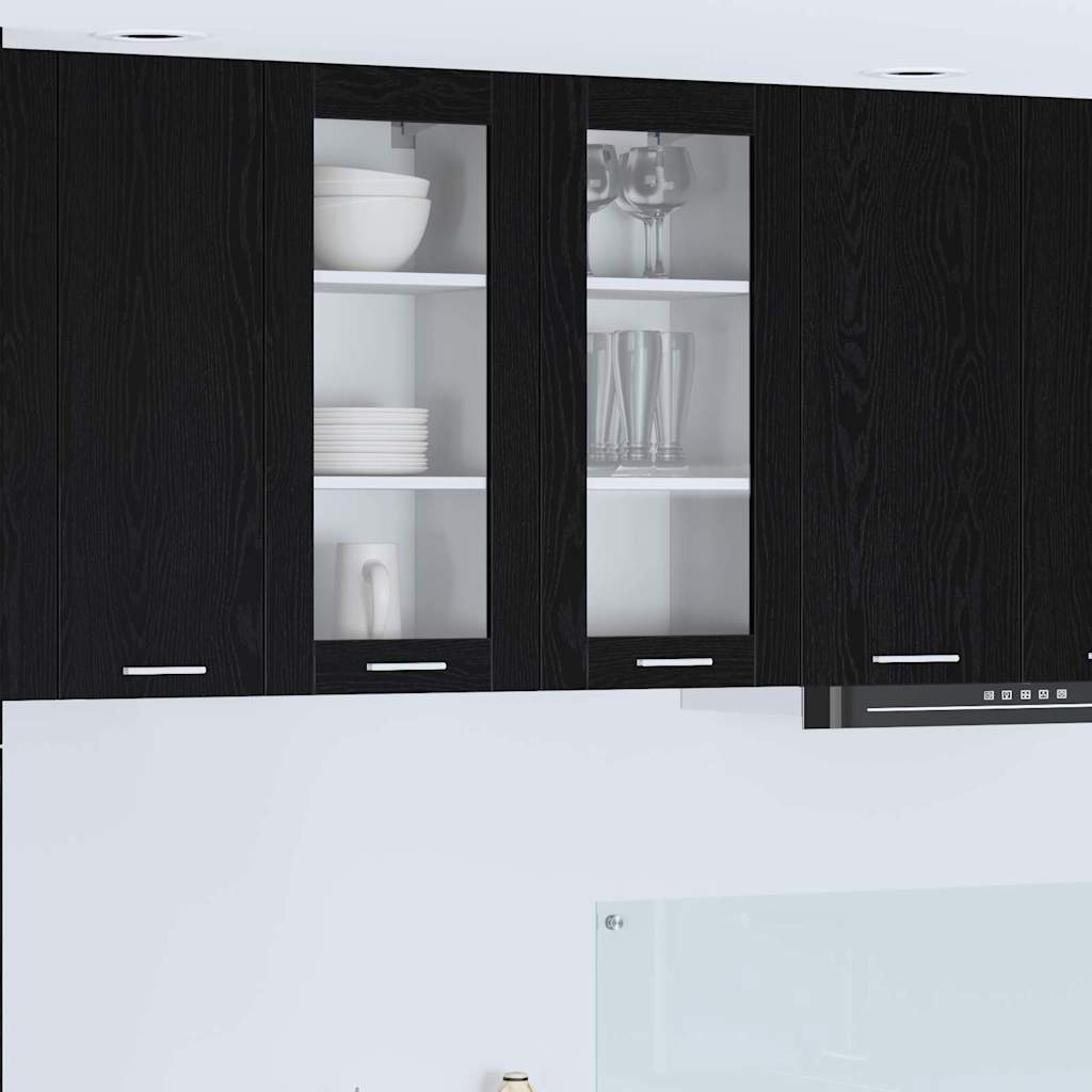 Hängeschrank Schwarz Eichen-Optik 40 x 31 x 80 cm Holzwerkstoff