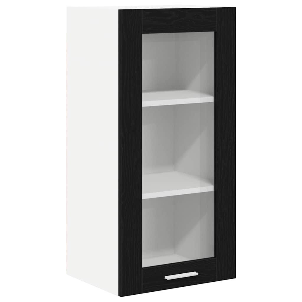 Hängeschrank Schwarz Eichen-Optik 40 x 31 x 80 cm Holzwerkstoff