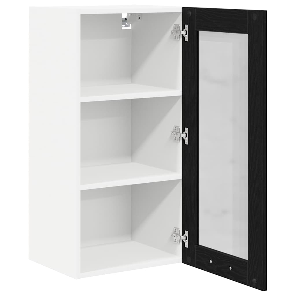 Hängeschrank Schwarz Eichen-Optik 40 x 31 x 80 cm Holzwerkstoff