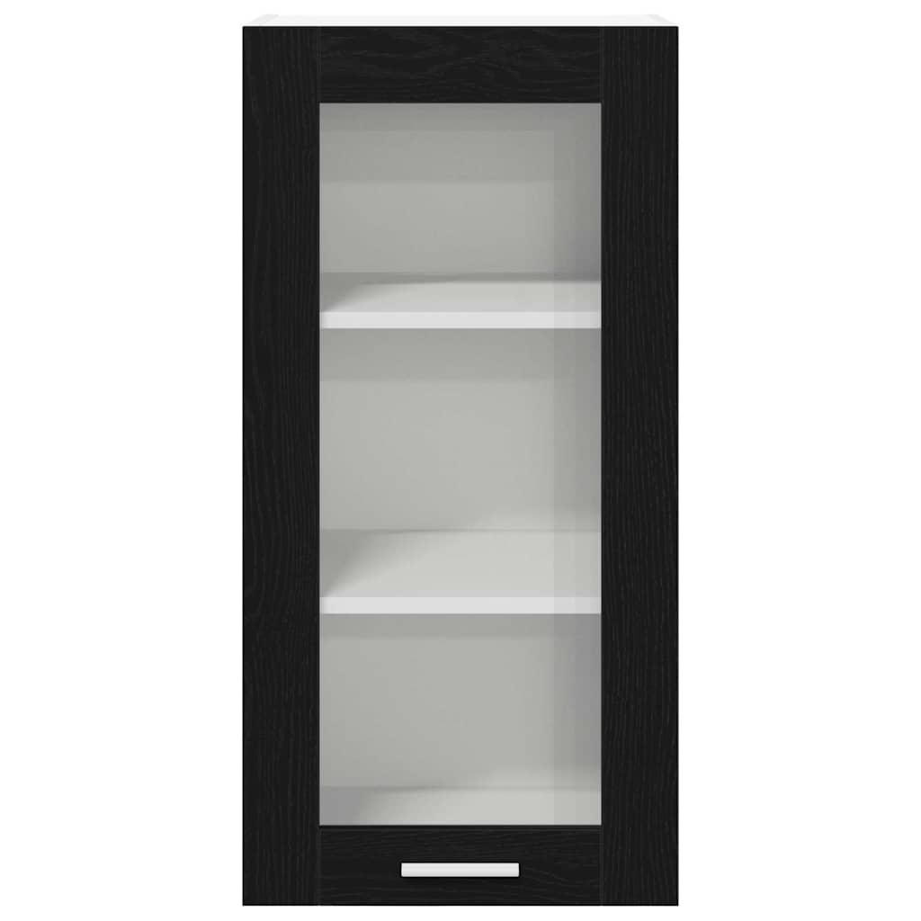 Hängeschrank Schwarz Eichen-Optik 40 x 31 x 80 cm Holzwerkstoff