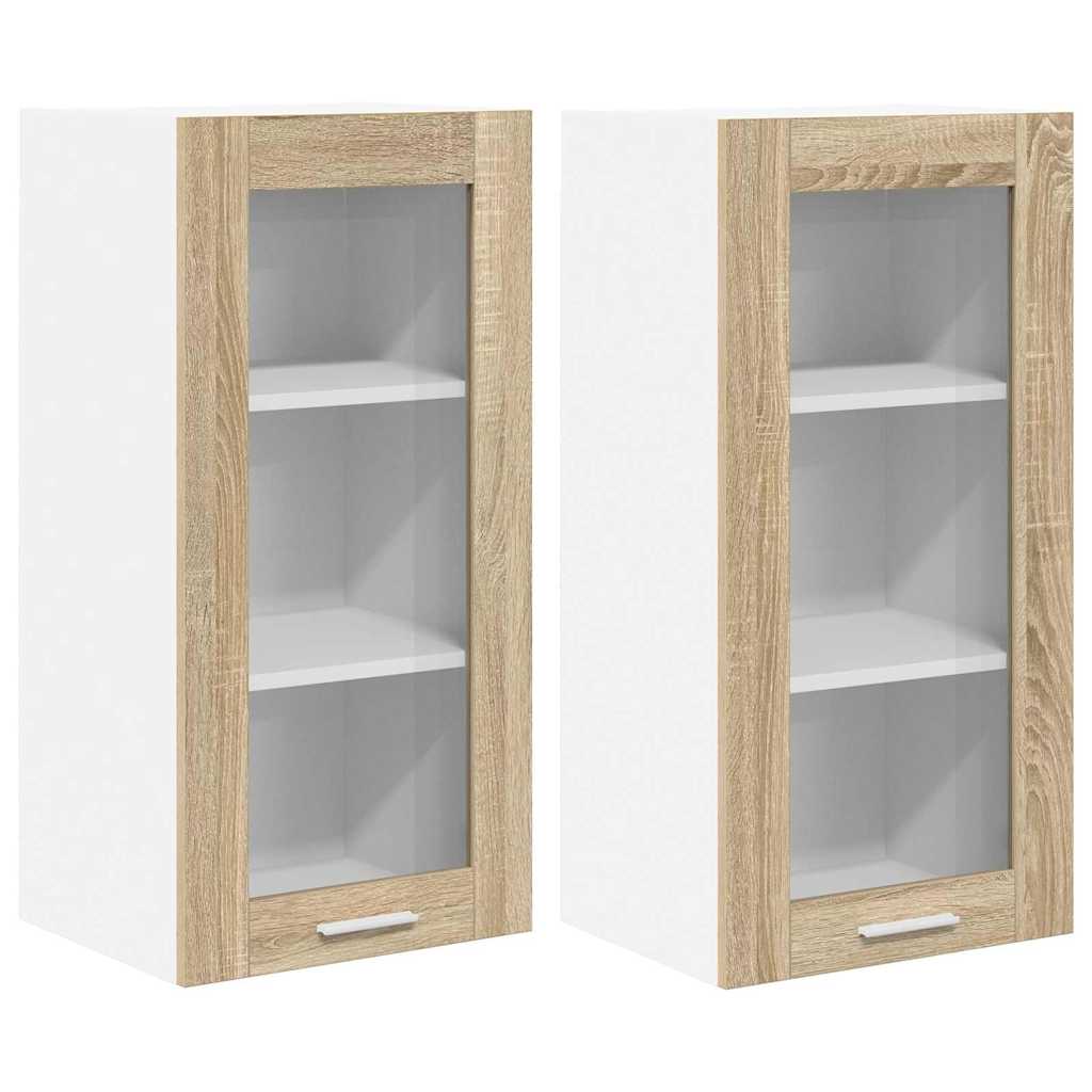 Hängeschrank 2 pcs Sonoma-Eiche 40 x 31 x 80 cm Holzwerkstoff