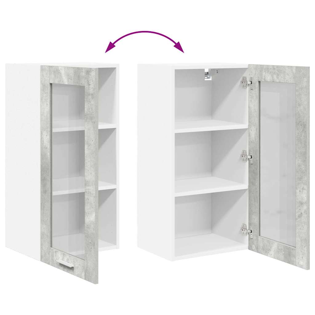 Hängeschrank mit Tür Beton Grau 40 x 31 x 80 cm Holzwerkstoff