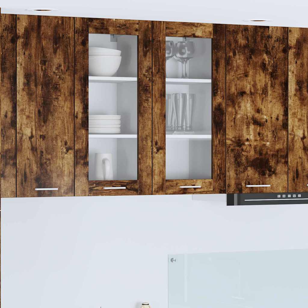 Hängeschrank mit Tür 2 pcs Geräucherte Eiche 40 x 31 x 80 cm