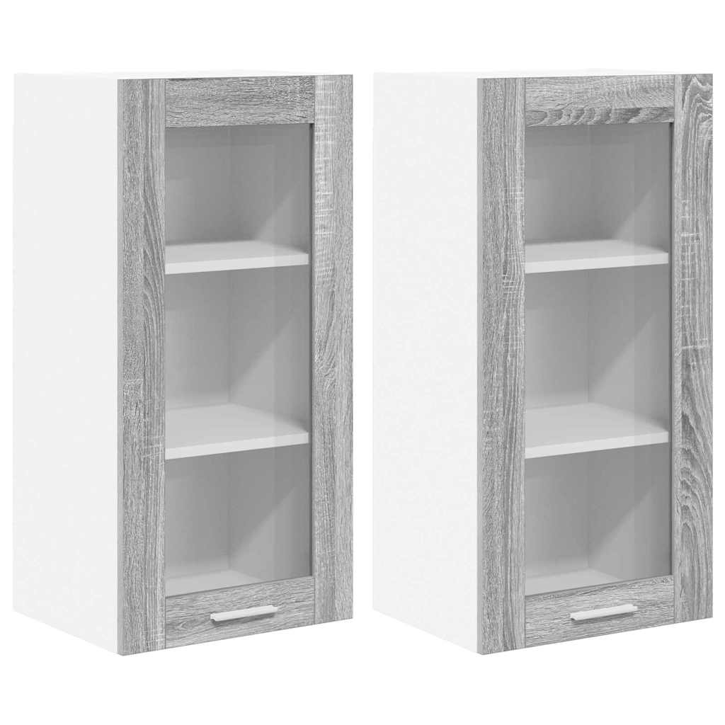 Hängeschrank 2 pcs Graues Sonoma 40 x 31 x 80 cm Holzwerkstoff