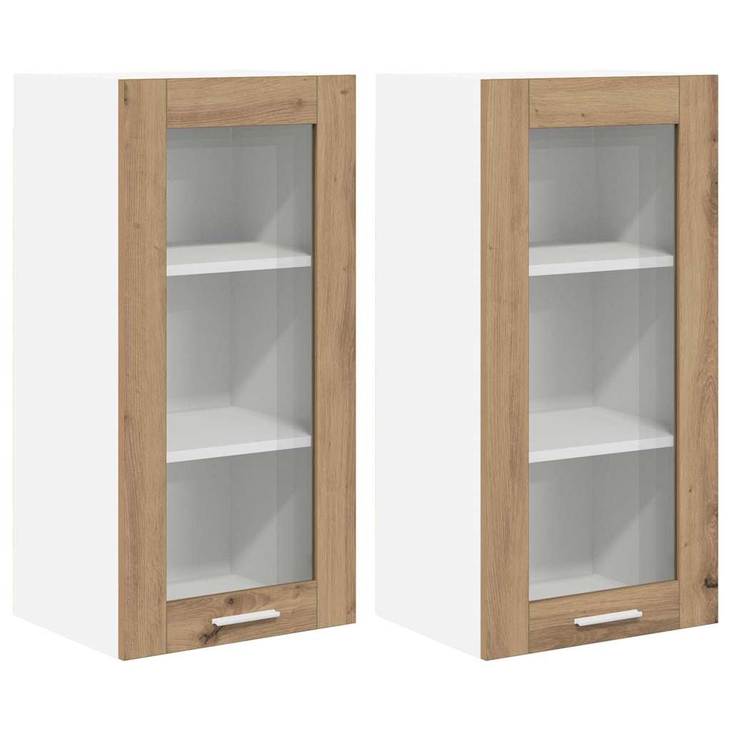 Hängeschrank 2 pcs Artisan-Eiche 40 x 31 x 80 cm Holzwerkstoff