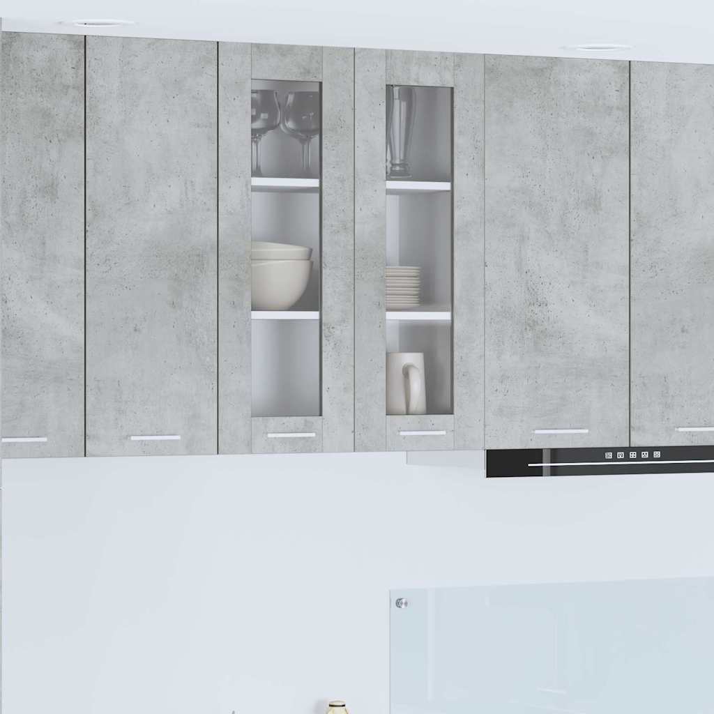 Hängeschrank mit Tür Beton Grau 60 x 31 x 80 cm Holzwerkstoff