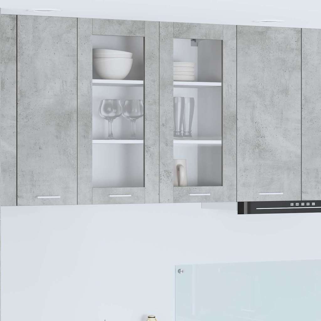 Hängeschrank mit Tür Beton Grau 80 x 31 x 80 cm Holzwerkstoff