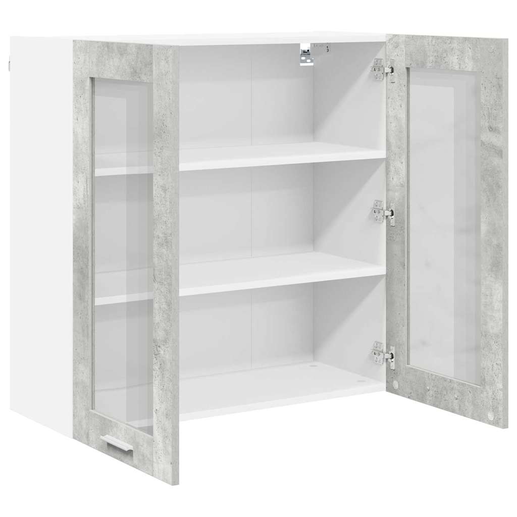 Hängeschrank mit Tür Beton Grau 80 x 31 x 80 cm Holzwerkstoff