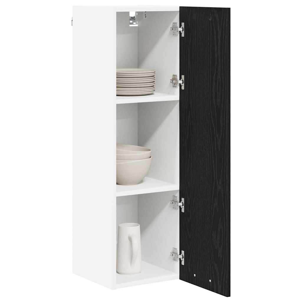 Hängeschrank mit Speicher Schwarz Eichen-Optik 30 x 31 x 100 cm