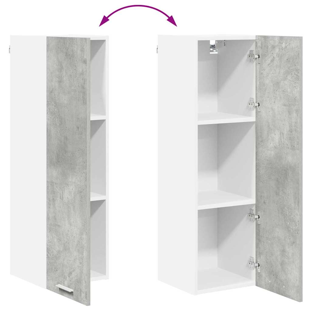 Hängeschrank mit Tür Beton Grau 30 x 31 x 100 cm Holzwerkstoff