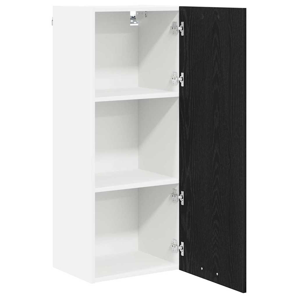 Hängeschrank mit Speicher Schwarz Eichen-Optik 40 x 31 x 100 cm