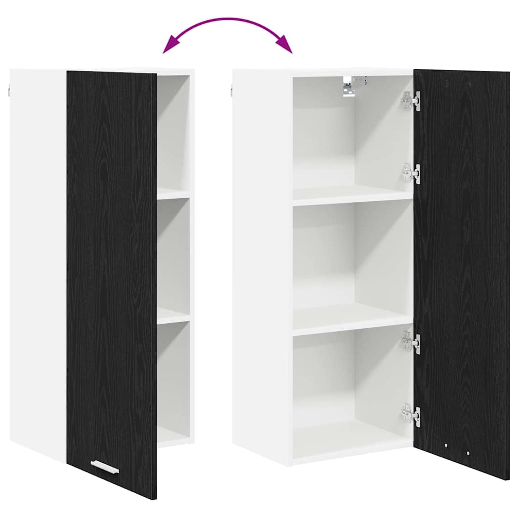 Hängeschrank mit Speicher Schwarz Eichen-Optik 40 x 31 x 100 cm