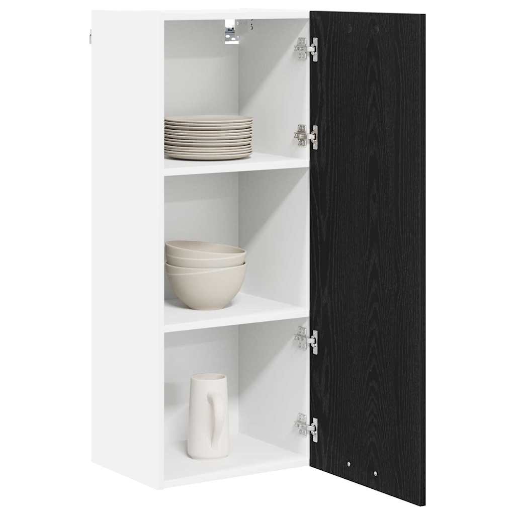 Hängeschrank mit Speicher Schwarz Eichen-Optik 40 x 31 x 100 cm