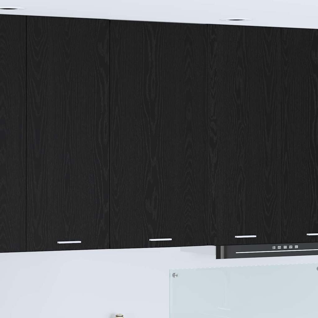 Hängeschrank mit Tür Schwarze Eiche und Weiß 50 x 31 x 100 cm