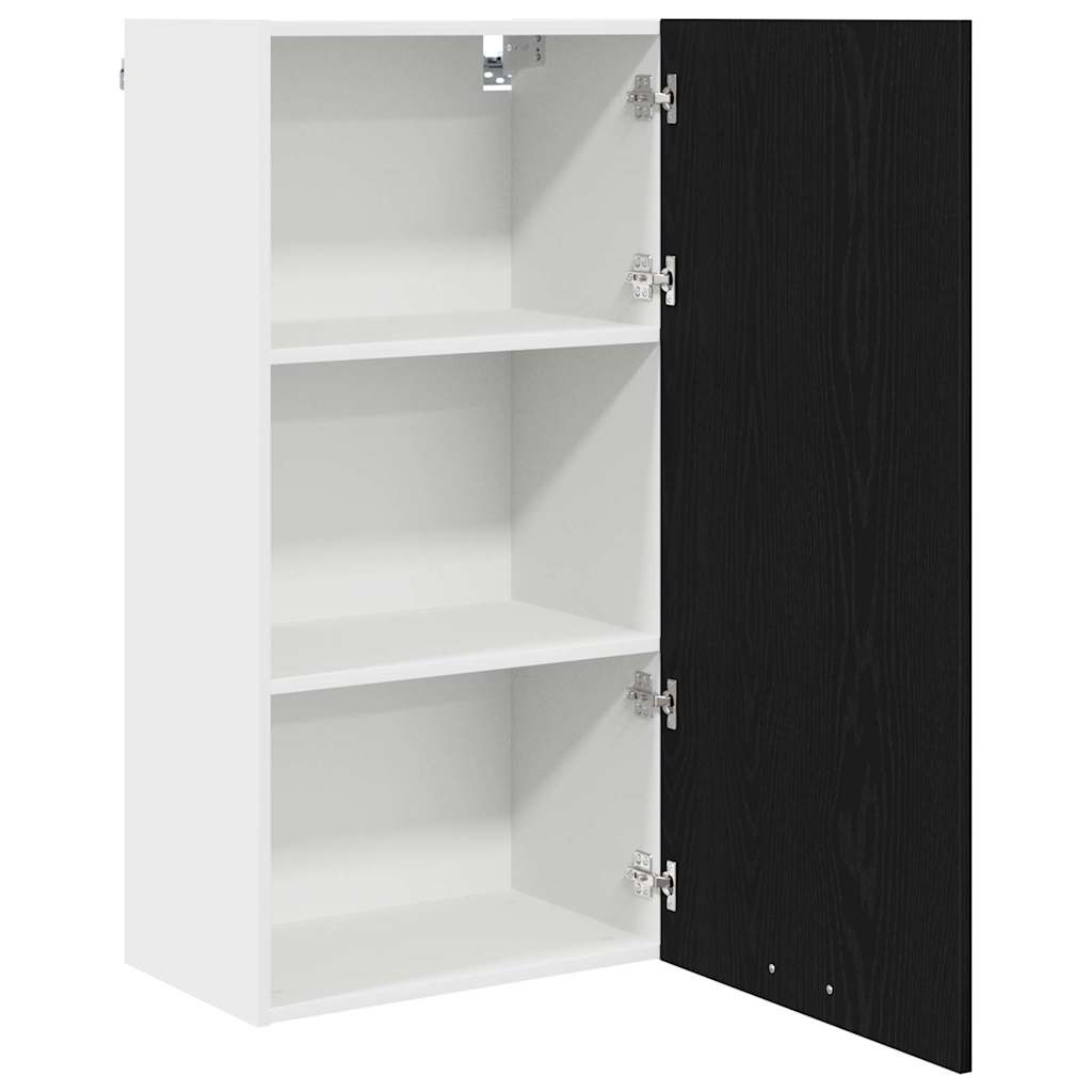 Hängeschrank mit Tür Schwarze Eiche und Weiß 50 x 31 x 100 cm