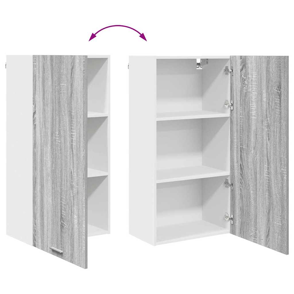 Hängeschrank mit Speicher Grau Sonoma und Weiß 50 x 31 x 100 cm
