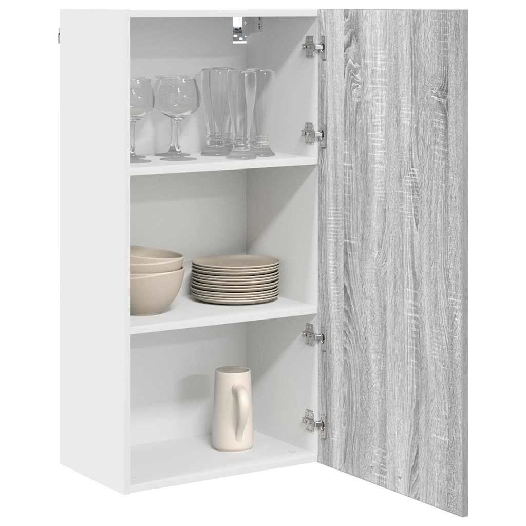 Hängeschrank mit Speicher Grau Sonoma und Weiß 50 x 31 x 100 cm