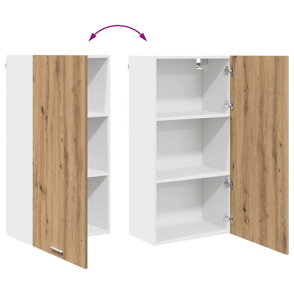 Hängeschrank mit Tür Artisan-Eiche und Weiß 50 x 31 x 100 cm