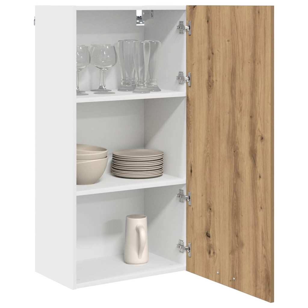 Hängeschrank mit Tür Artisan-Eiche und Weiß 50 x 31 x 100 cm
