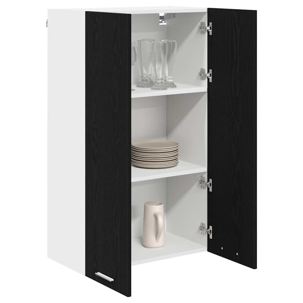 Hängeschrank mit Speicher Schwarz Eichen-Optik 60 x 31 x 100 cm