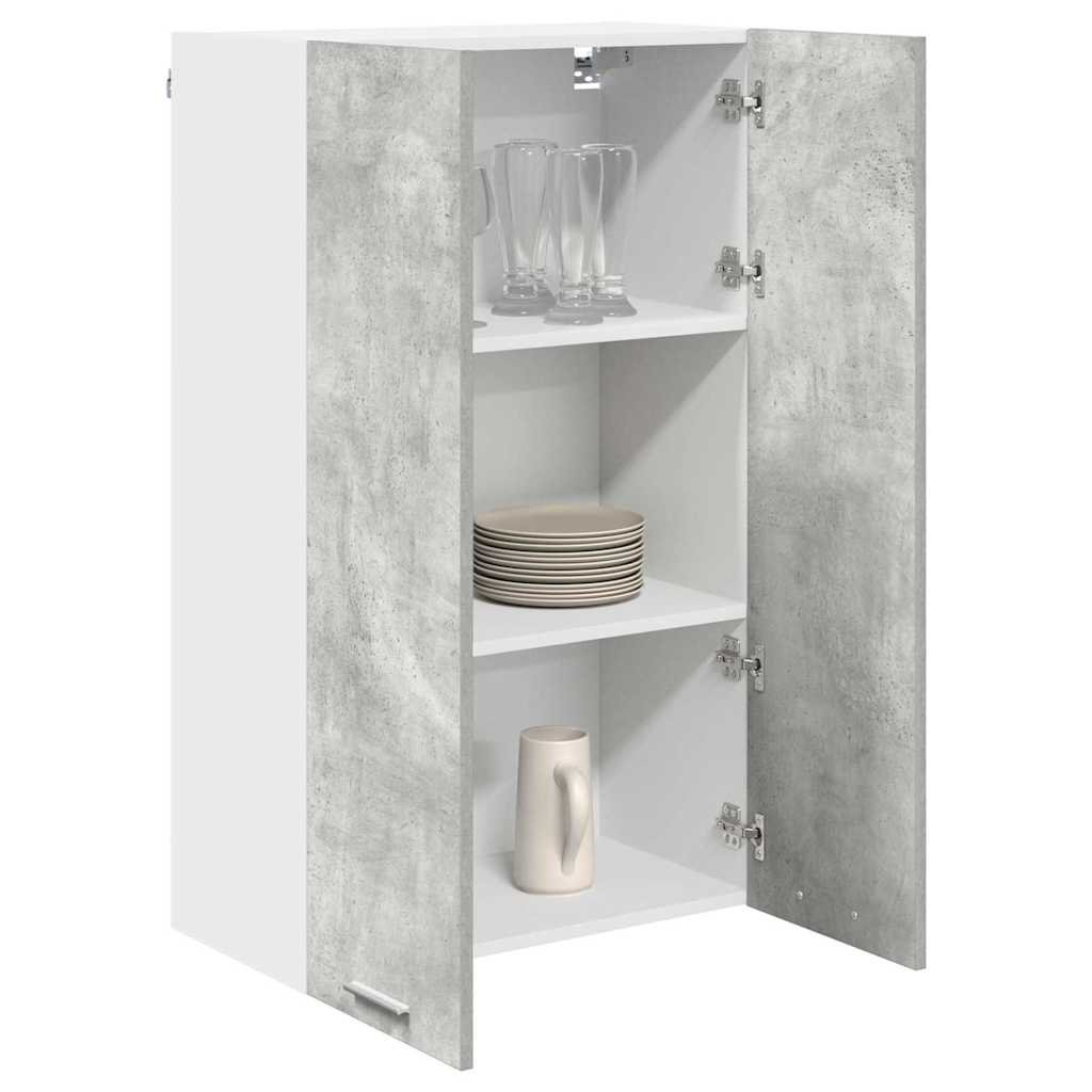 Hängeschrank mit Tür Beton Grau 60 x 31 x 100 cm Holzwerkstoff