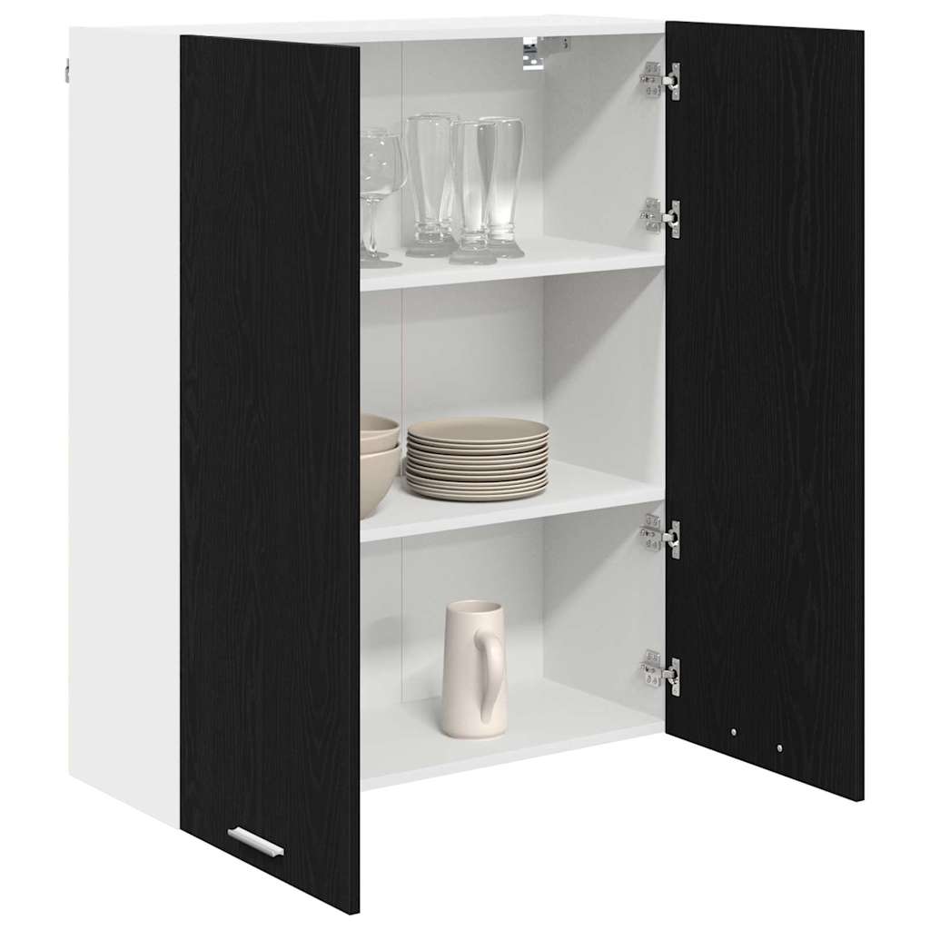 Hängeschrank mit Speicher Schwarz Eichen-Optik 80 x 31 x 100 cm