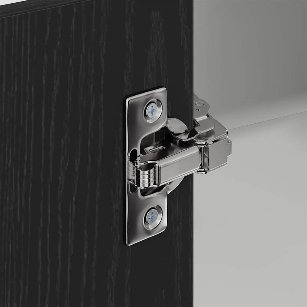 Hängeschrank mit Tür Schwarze Eiche und Weiß 57 x 57 x 100 cm