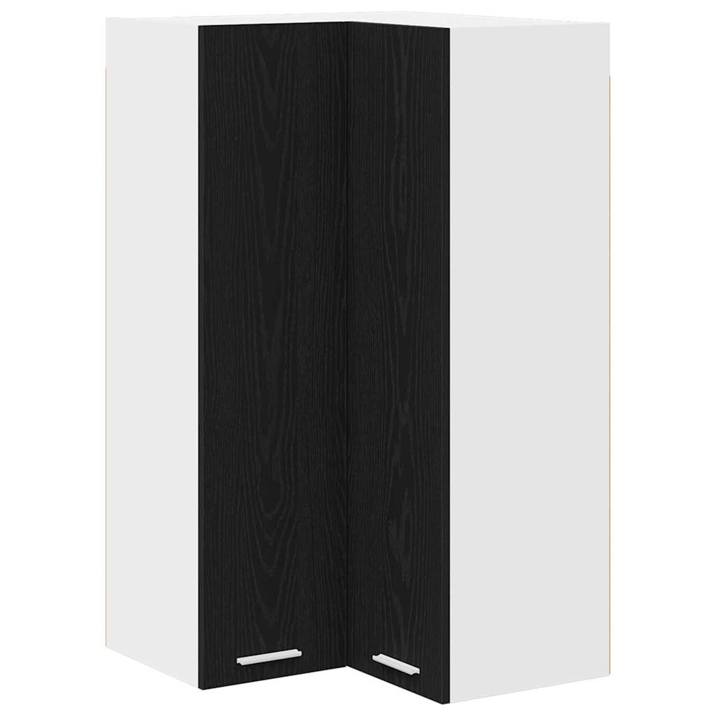 Hängeschrank mit Tür Schwarze Eiche und Weiß 57 x 57 x 100 cm